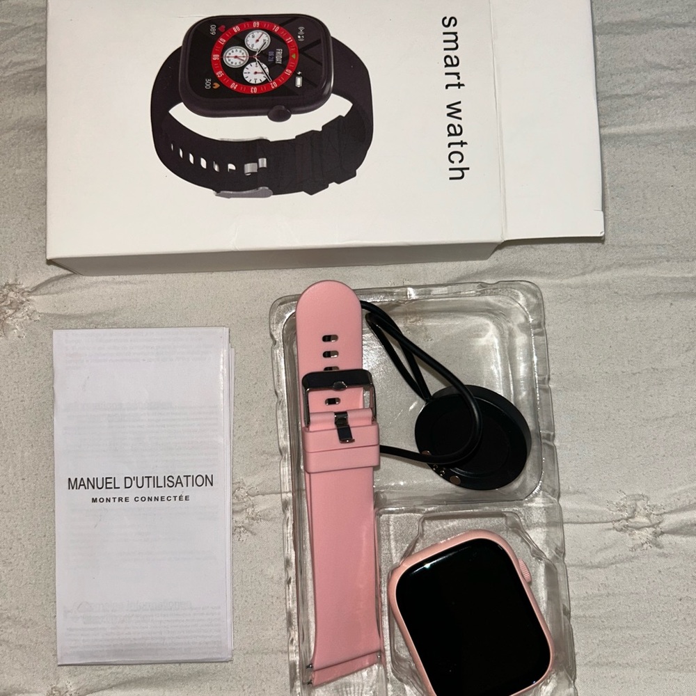 Android Smart Watch with Pink Strap